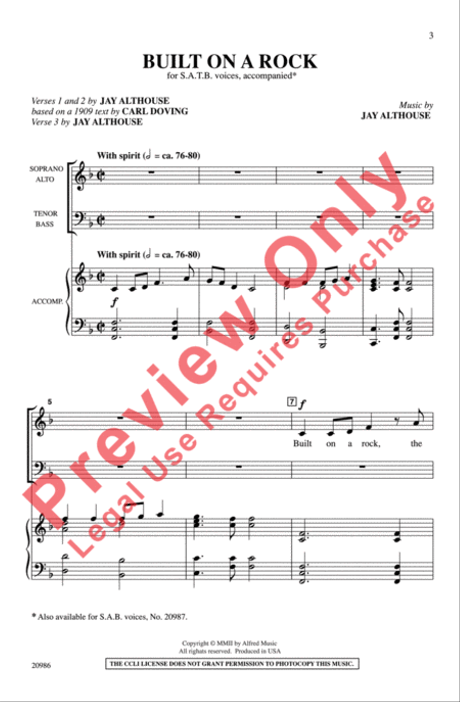 Built on a Rock 4-Part scores gallery preview page 3
