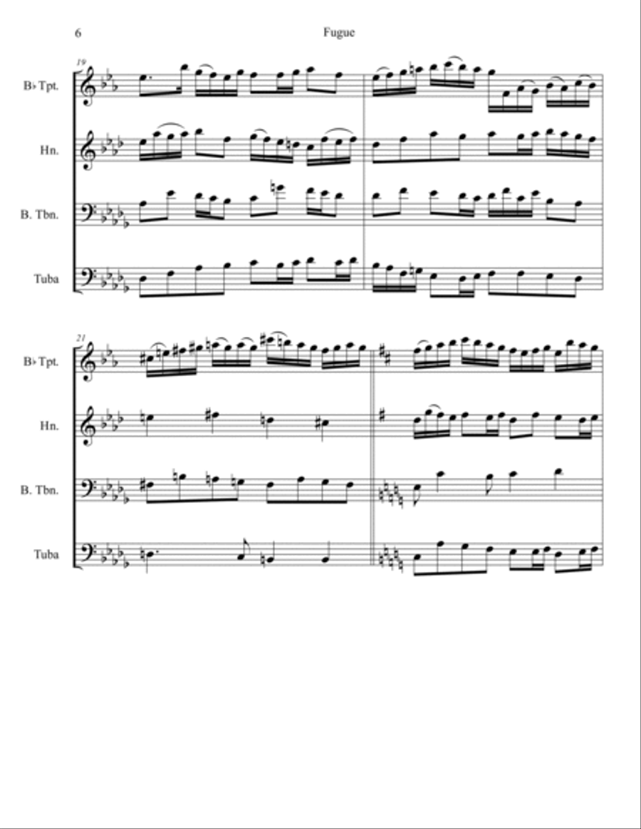 Fugue for Brass Quartet Brass Quartet scores gallery preview page 6