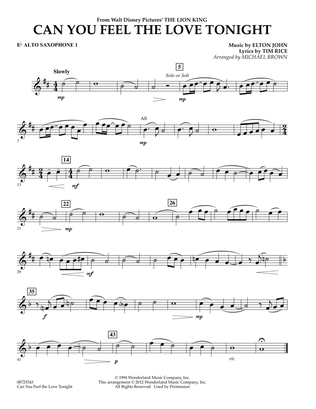 Book cover for Can You Feel The Love Tonight? (from "The Lion King") - Eb Alto Saxophone 1