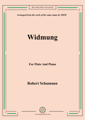 Book cover for Schumann-Widmung,Op.25 No.1,from Myrten,for Flute and Piano