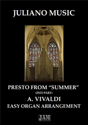Book cover for PRESTO FROM "SUMMER" (2ND PART - EASY ORGAN) - A. VIVALDI