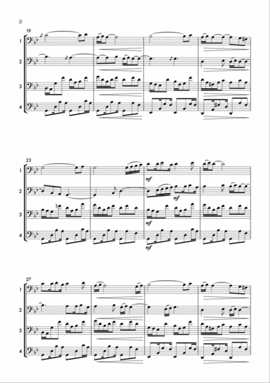 Nell'altra stanza (Cello Quartet) String Quartet scores gallery preview page 3