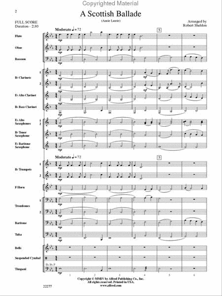 A Scottish Ballade Concert Band scores gallery preview page 2