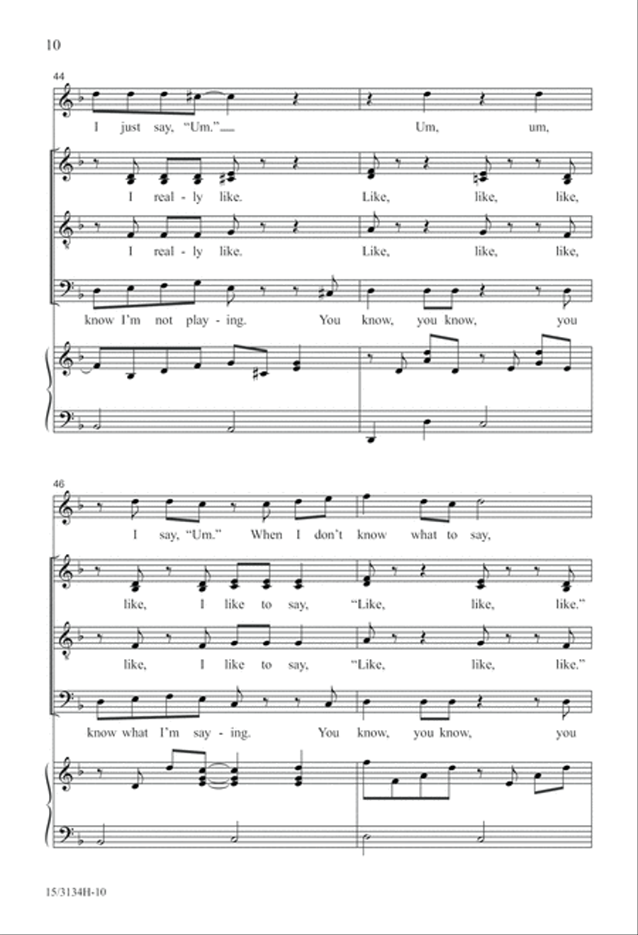 Like, I Like to Say Like 4-Part scores gallery preview page 10