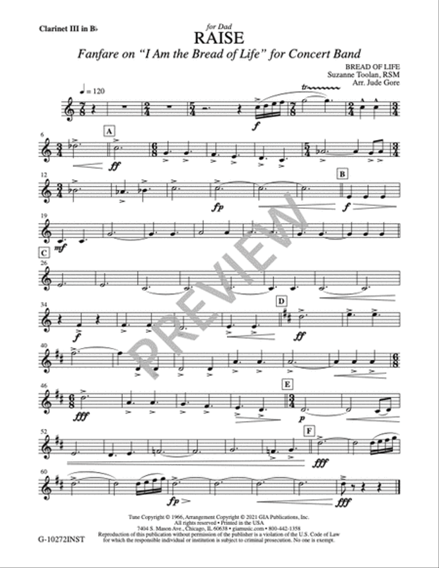 Raise - Full Score and Parts Set of Parts scores gallery preview page 21