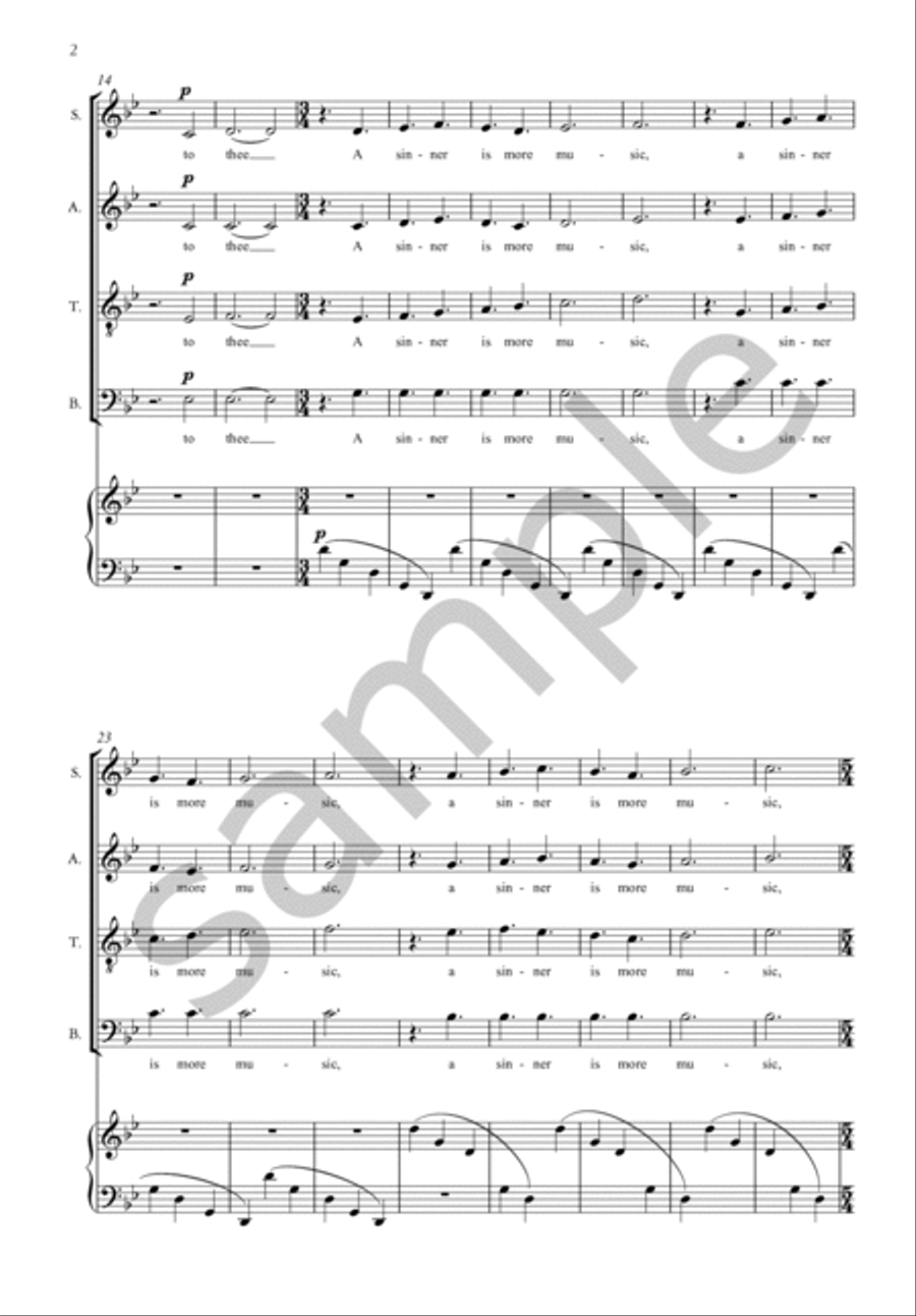 Hear Us, O Hear Us, Lord for SATB Choir and Organ 4-Part scores gallery preview page 4
