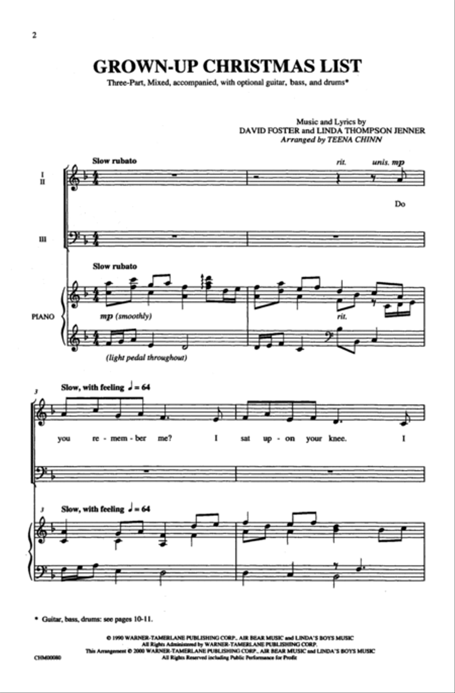 Grown Up Christmas List Grown Up Christmas List 3-Part scores gallery preview page 2