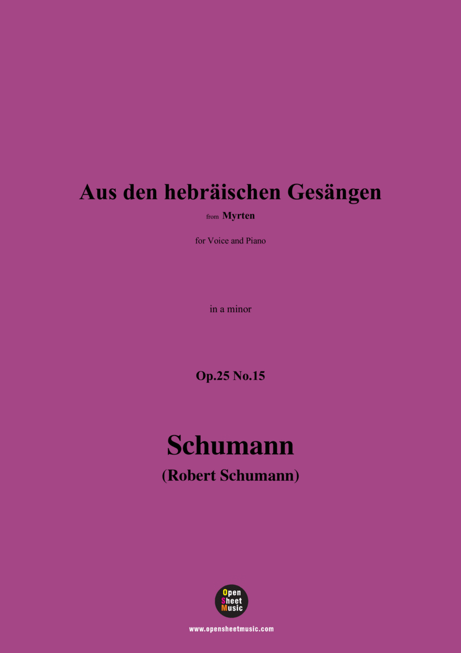 R. Schumann-Aus den hebräischen Gesängen,Op.25 No.15,in a minor Voice scores gallery preview page 1