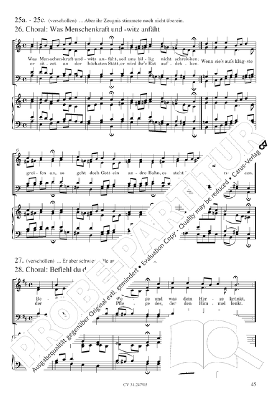 St. Mark Passion (Markus-Passion) 4-Part scores gallery preview page 46