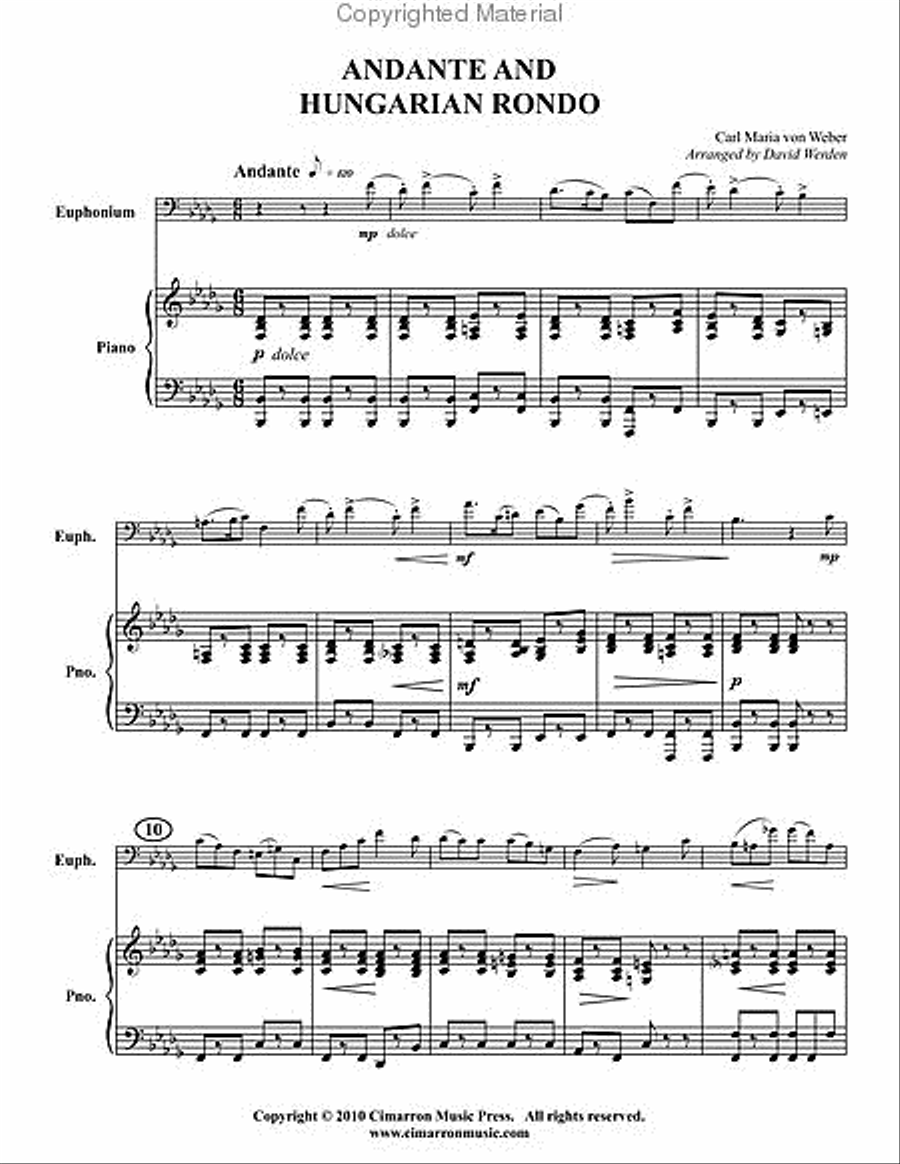 Andante and Hungarian Rondo Euphonium scores gallery preview page 2