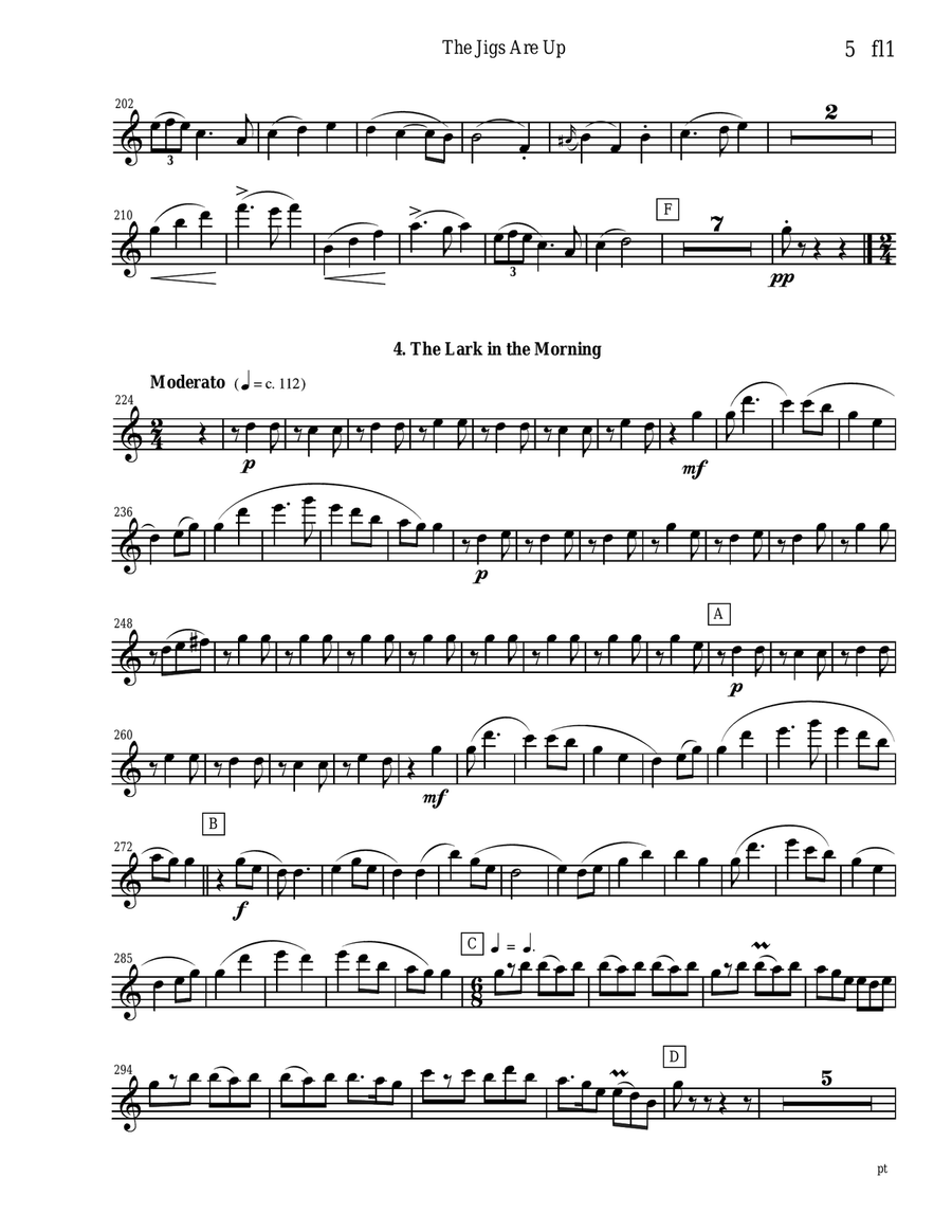 The Jigs are Up - Celtic Music for Flute Quartet Flute Quartet scores gallery preview page 5