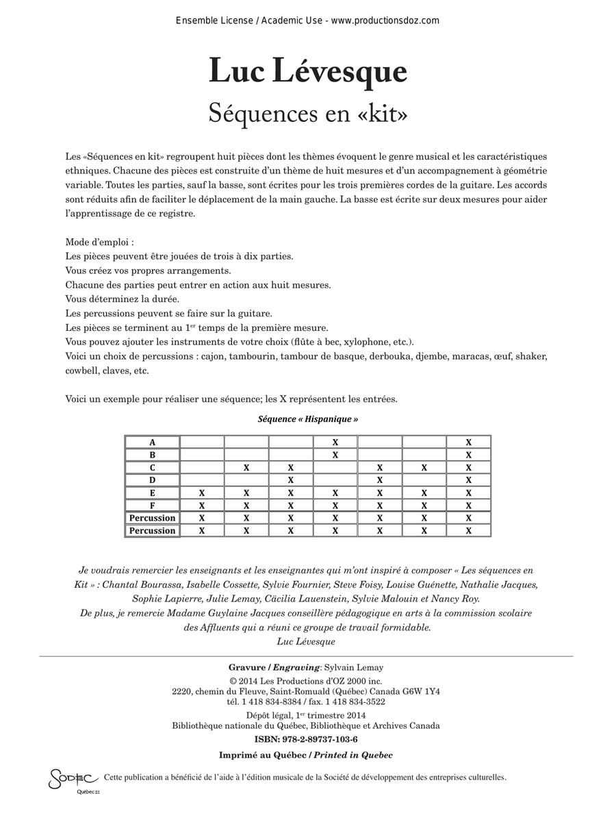 Séquences en «Kit», vol. 1 - matériel reproductible