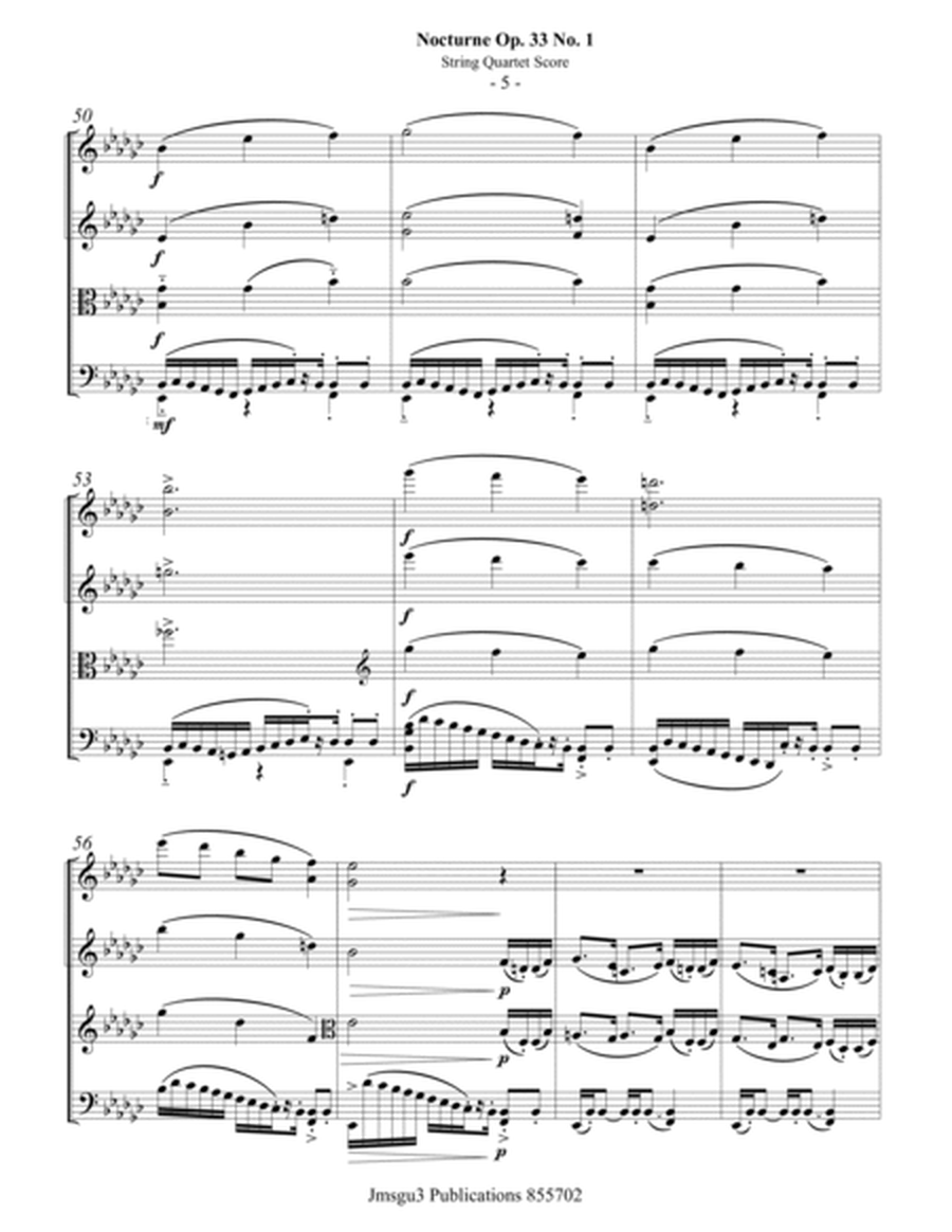 Fauré: Nocturne Op. 33 No. 1 for String Quartet - Score Only image number null