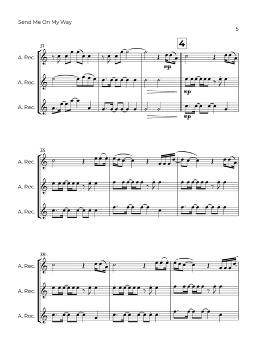 Send Me On My Way Alto Recorder scores gallery preview page 5