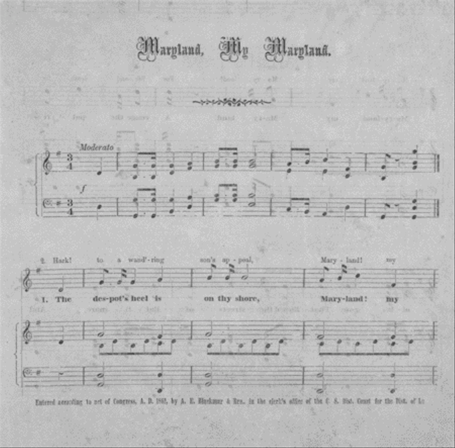 Maryland! My Maryland! A Patriotic Song Voice scores gallery preview page 2