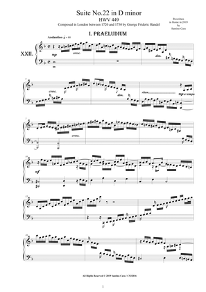 Handel - Piano Suite No.22 in D minor HWV 449