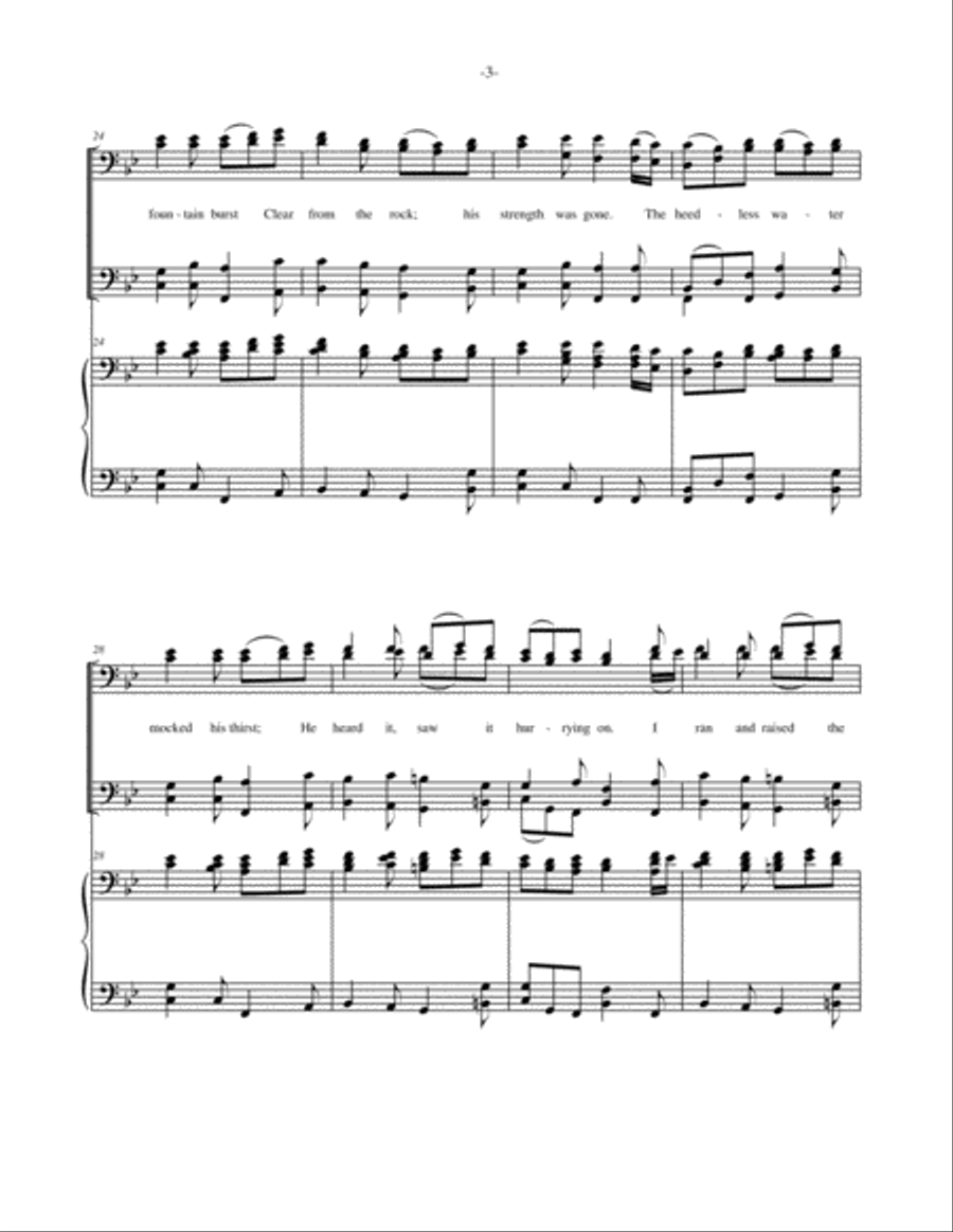 A Poor Wayfaring Man of Grief - Men's Quartet or Men's Choir with piano accompaniment TTBB scores gallery preview page 4