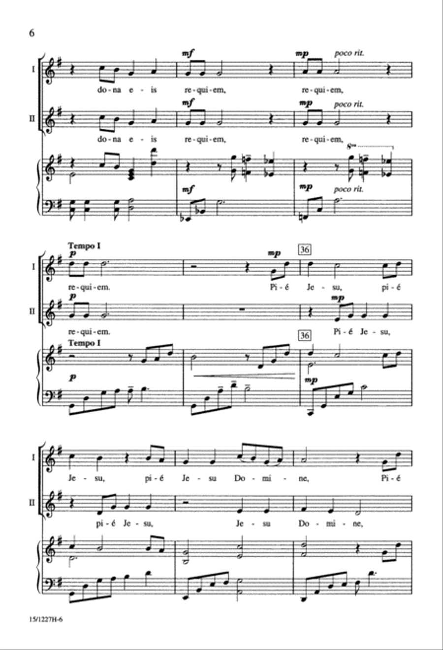 Pié Jesu 2-Part scores gallery preview page 6