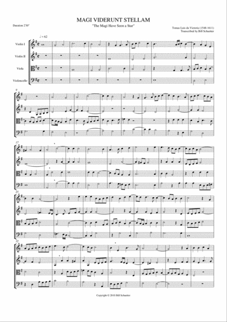 Magi Viderunt Stellam String Quartet scores gallery preview page 1