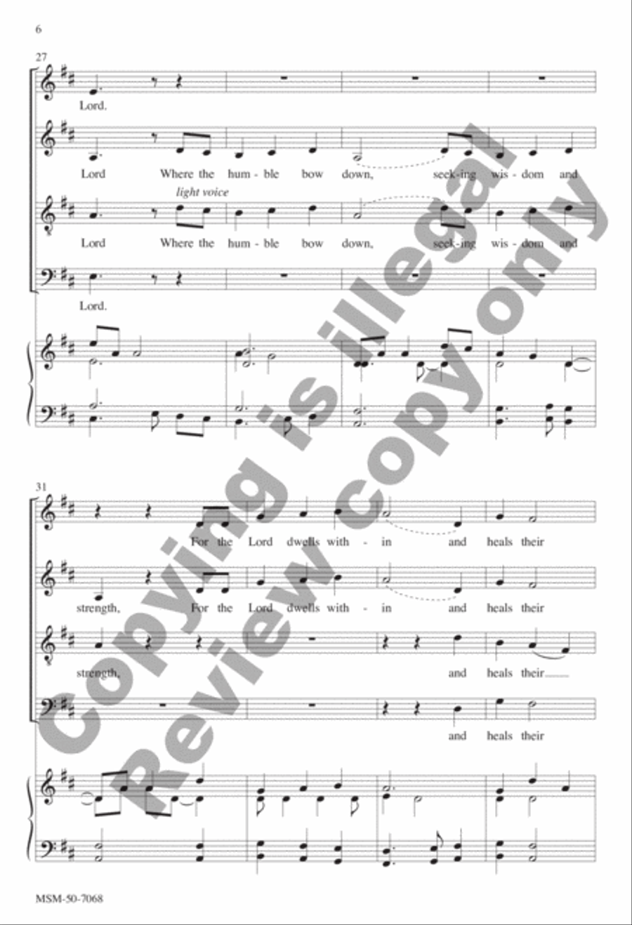 Come Dwell in Solomon's Walls 4-Part scores gallery preview page 5