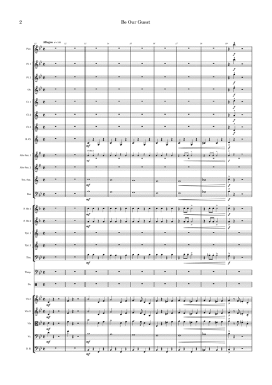 Be Our Guest Full Orchestra scores gallery preview page 2