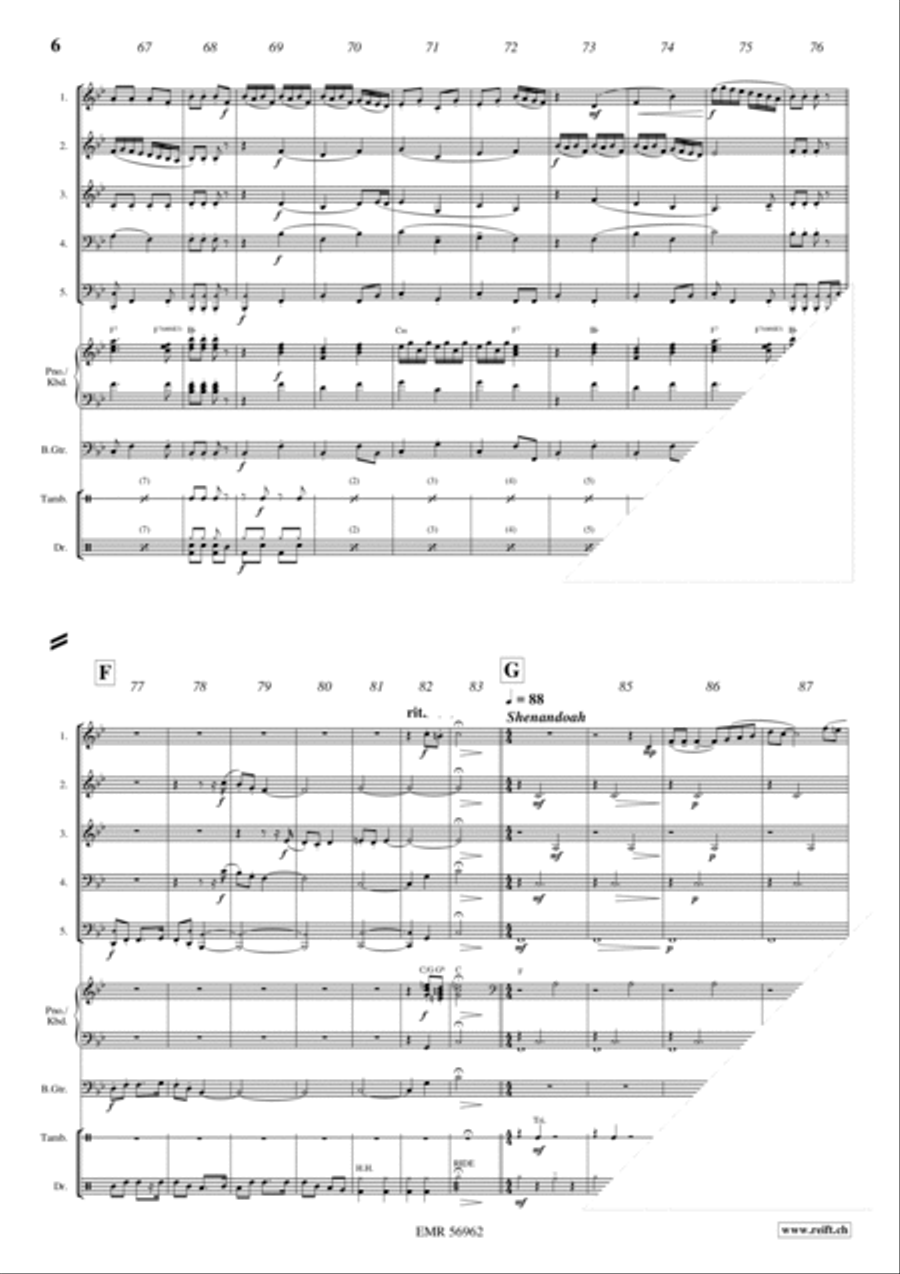 Western Medley Brass Quintet scores gallery preview page 6
