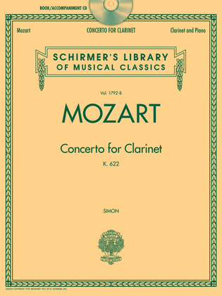 Book cover for Wolfgang Amadeus Mozart – Concerto for Clarinet, K. 622