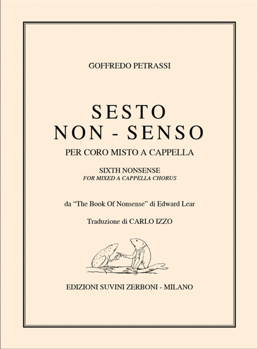 Sesto Non Senso (Da The Book Of Nonsense diLear) Choir scores gallery preview page 1