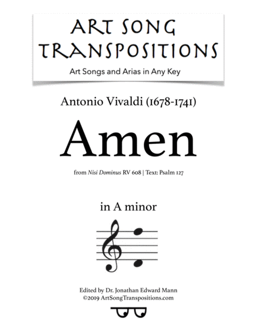 VIVALDI: Amen, RV 608 (transposed to A minor)