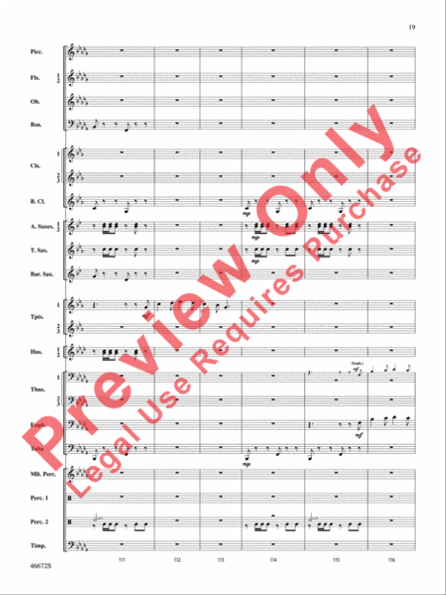 Variants on an English Sea Song Concert Band scores gallery preview page 20