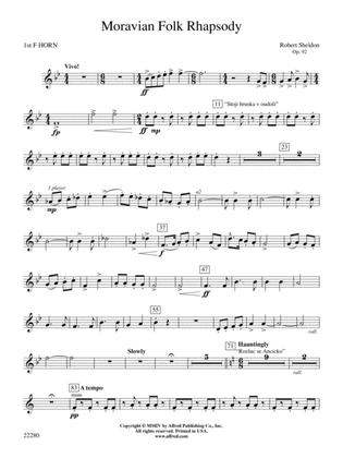 Moravian Folk Rhapsody: 1st F Horn