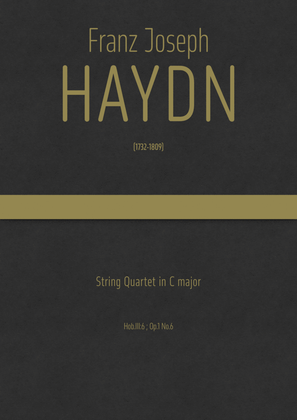 Book cover for Haydn - String Quartet in C major, Hob.III:6 ; Op.1 No.6
