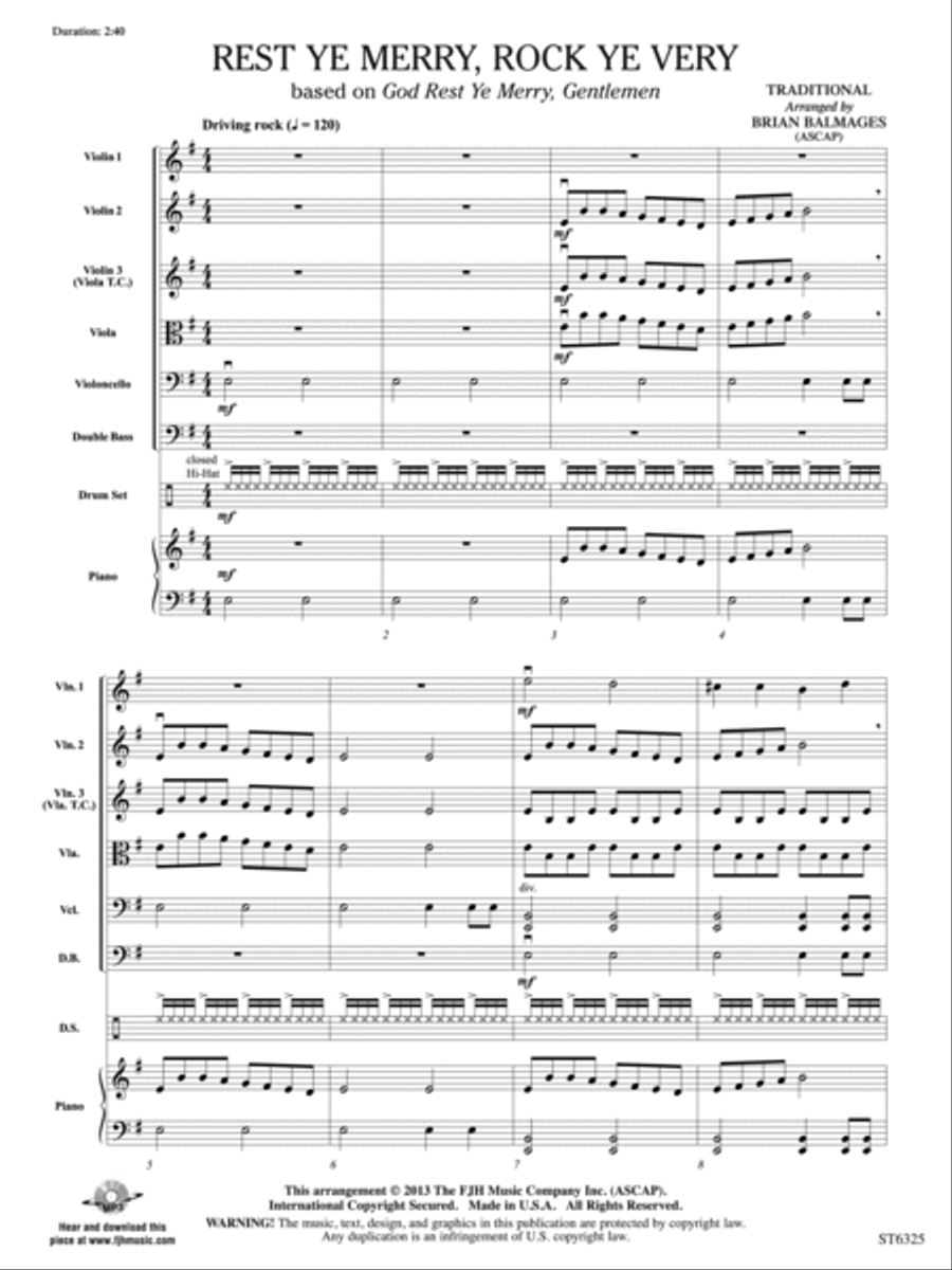 Rest Ye Merry, Rock Ye Very: Score String Orchestra scores gallery preview page 3