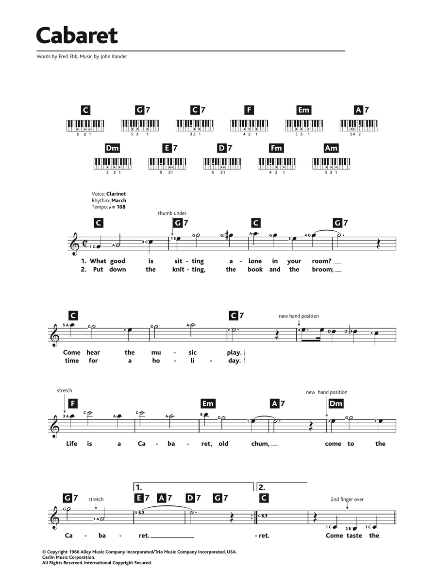 Cabaret Piano Solo scores gallery preview page 1