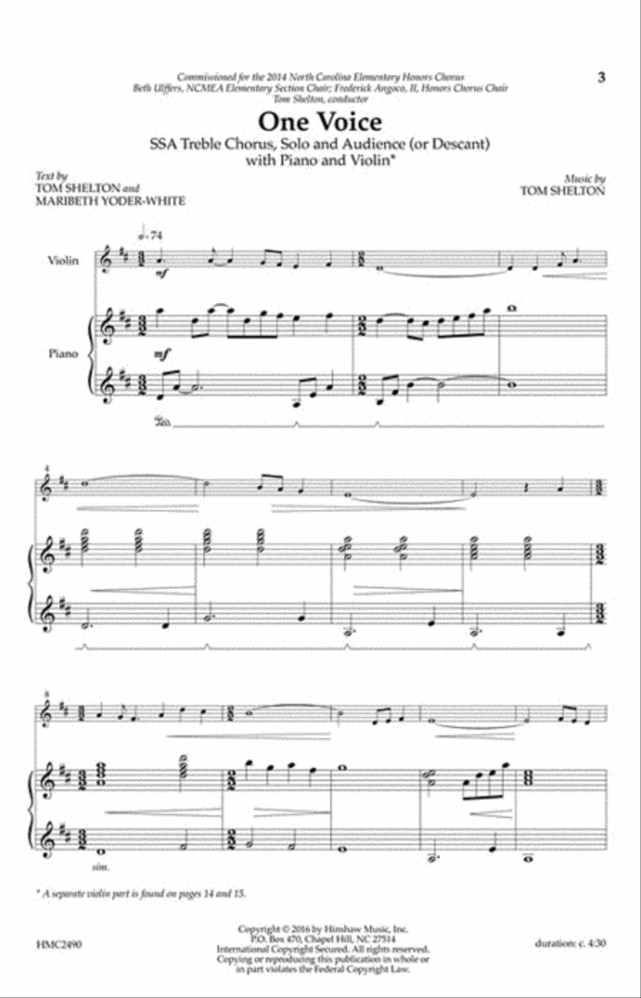 One Voice SSA scores gallery preview page 2