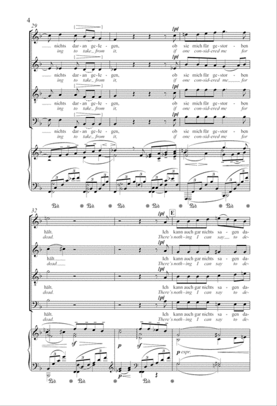 Ich bin der Welt abhanden gekommen: (Into This World I Came As a Lost One) 4-Part scores gallery preview page 5
