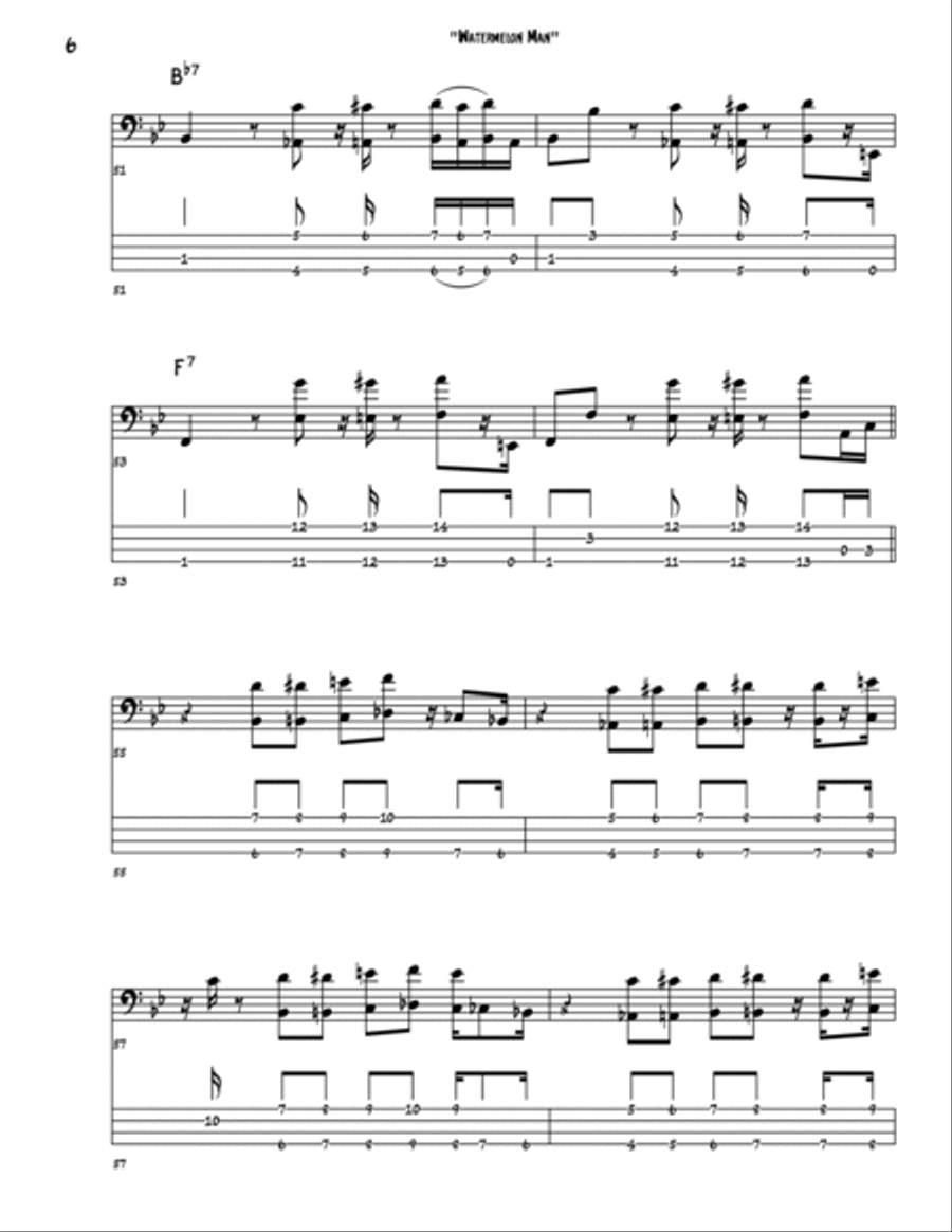 Watermelon Man Bass Guitar scores gallery preview page 6