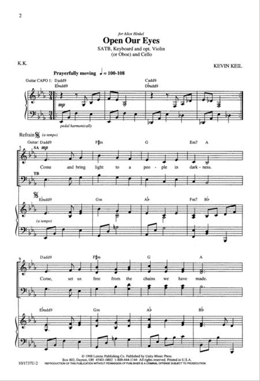 Open Our Eyes Open Our Eyes 4-Part scores gallery preview page 2