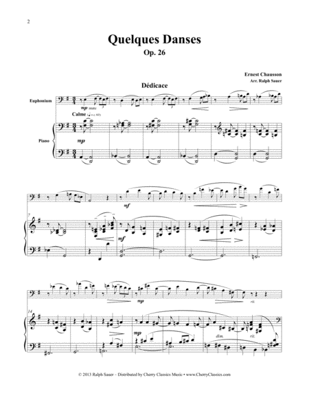 Quelques Danses, Op 26 for Euphonium and Piano