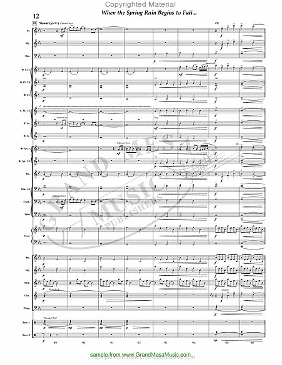 When the Spring Rain Begins to Fall Concert Band scores gallery preview page 13