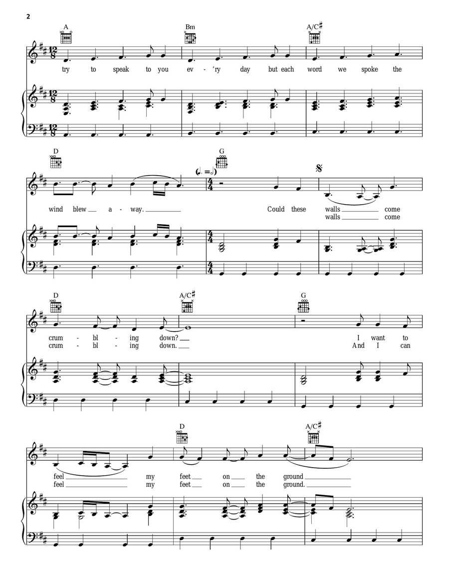 Into The Open Air (from Brave) Piano, Vocal, Guitar scores gallery preview page 2