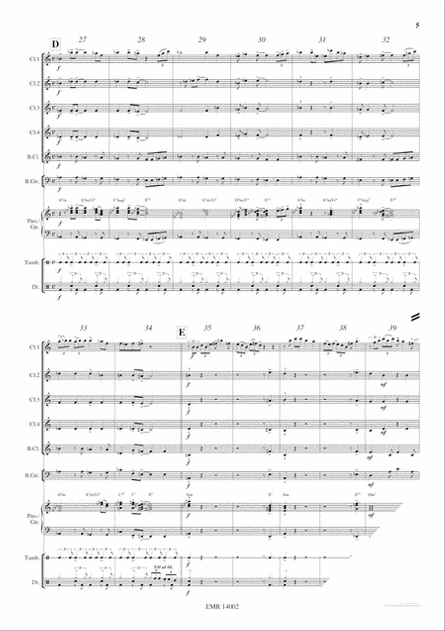 Ox And Donkey Blues Ox And Donkey Blues Clarinet Quintet scores gallery preview page 6