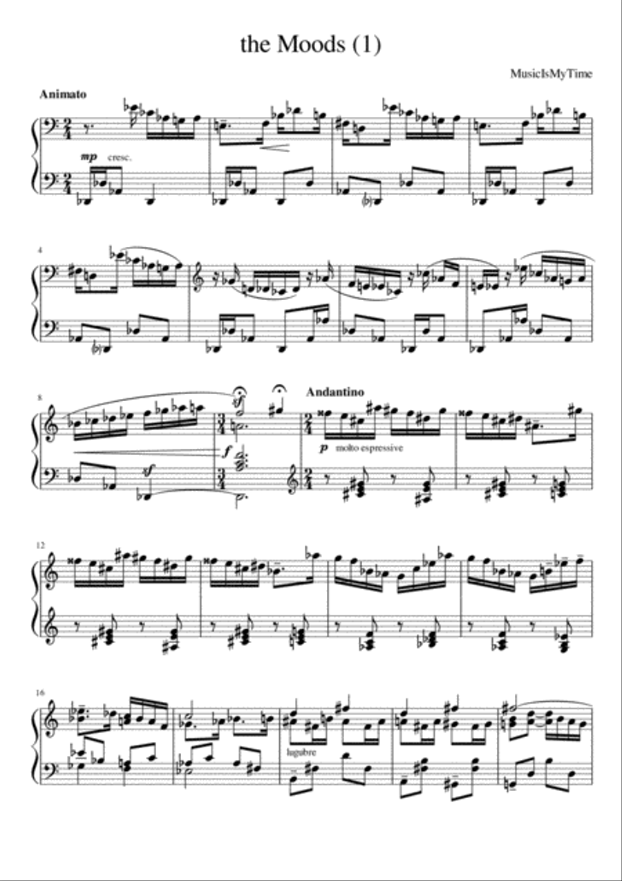the Moods (№1) the Moods (№1) Piano Solo scores gallery preview page 1