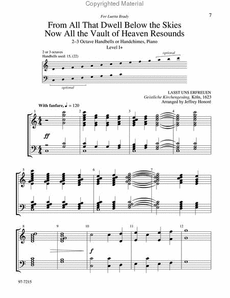 Hymn Arrangements for Piano and Handbells, Vol. 3 (Handbell Part)