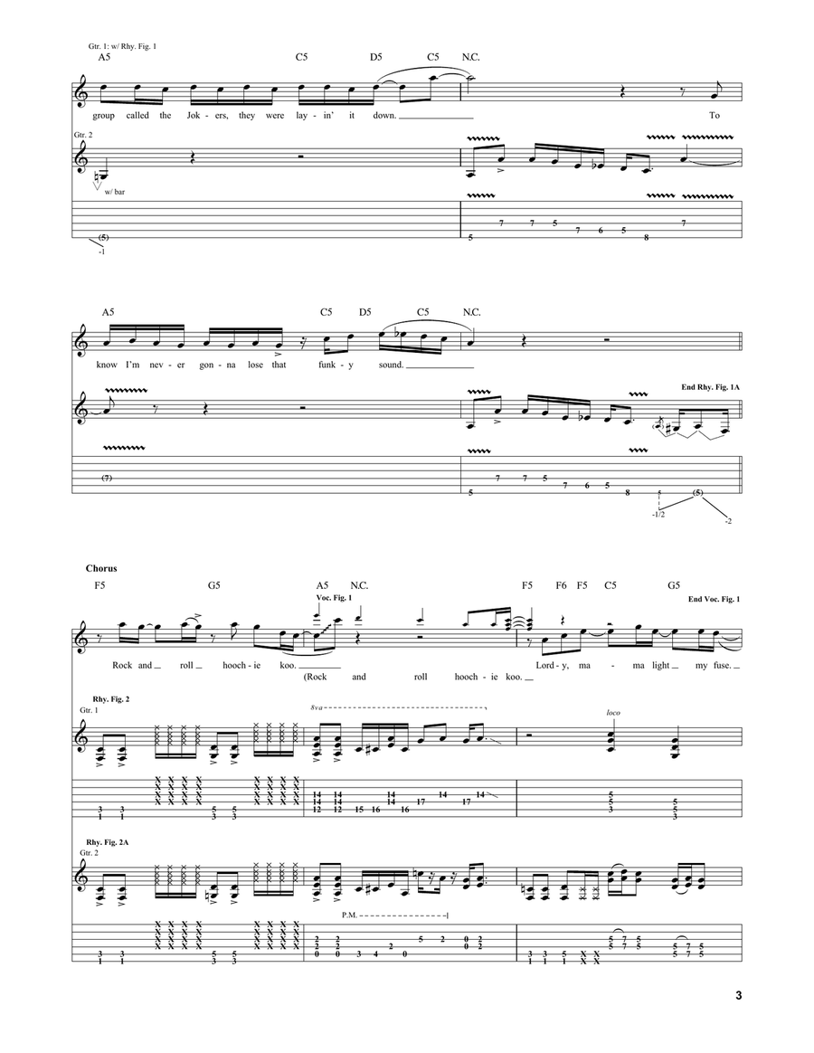 Rock And Roll Hoochie Koo Acoustic Guitar scores gallery preview page 3