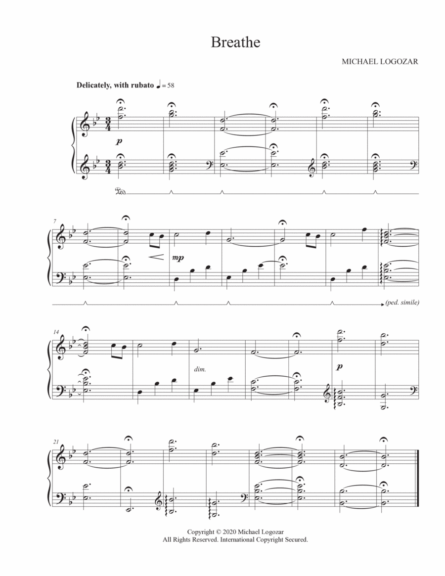 Breathe Easy Piano scores gallery preview page 1