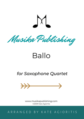 Book cover for Ballo - for Saxophone Quartet