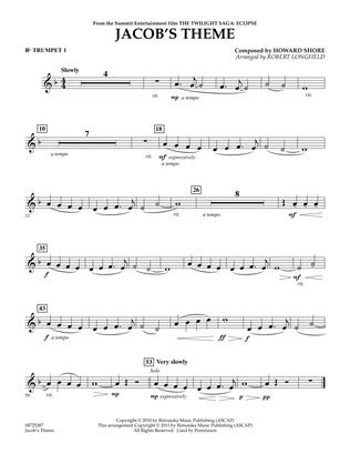 Jacob's Theme (from The Twilight Saga: Eclipse) - Bb Trumpet 1