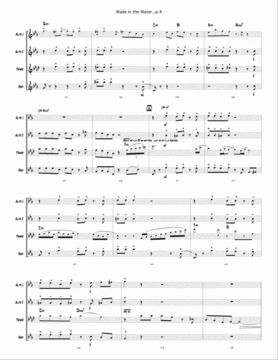 Wade in the Water Woodwind Quartet scores gallery preview page 5