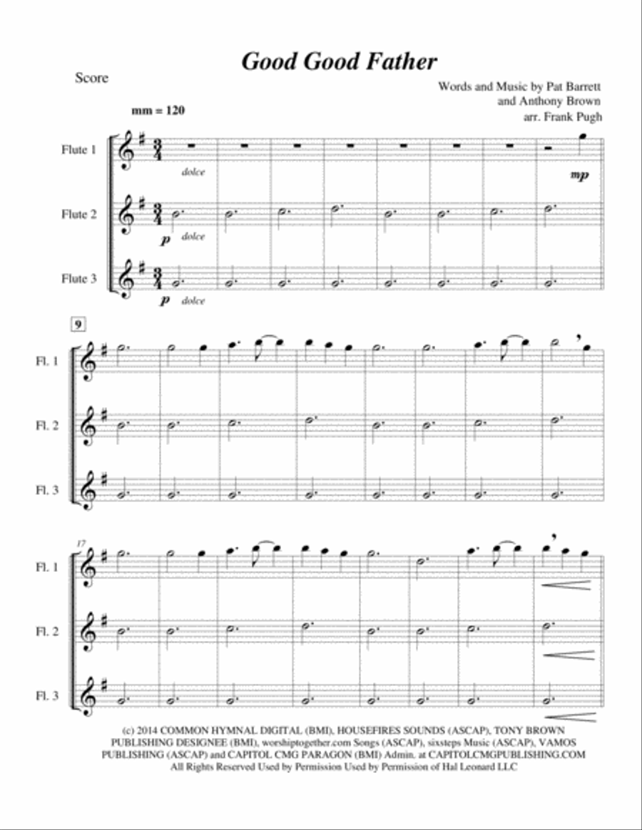 Good Good Father Flute Solo scores gallery preview page 2